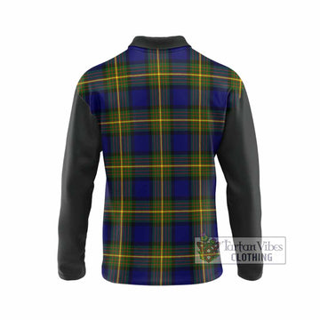 Muir Tartan Accent Long Sleeve Polo Shirt with Family Crest