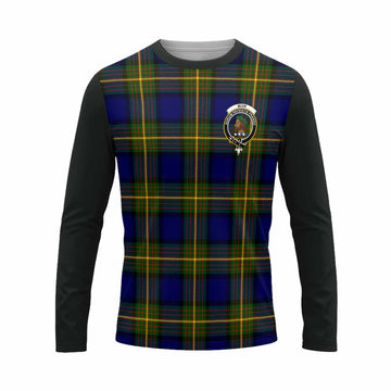 Muir Tartan Accent Long Sleeve T-Shirt with Family Crest