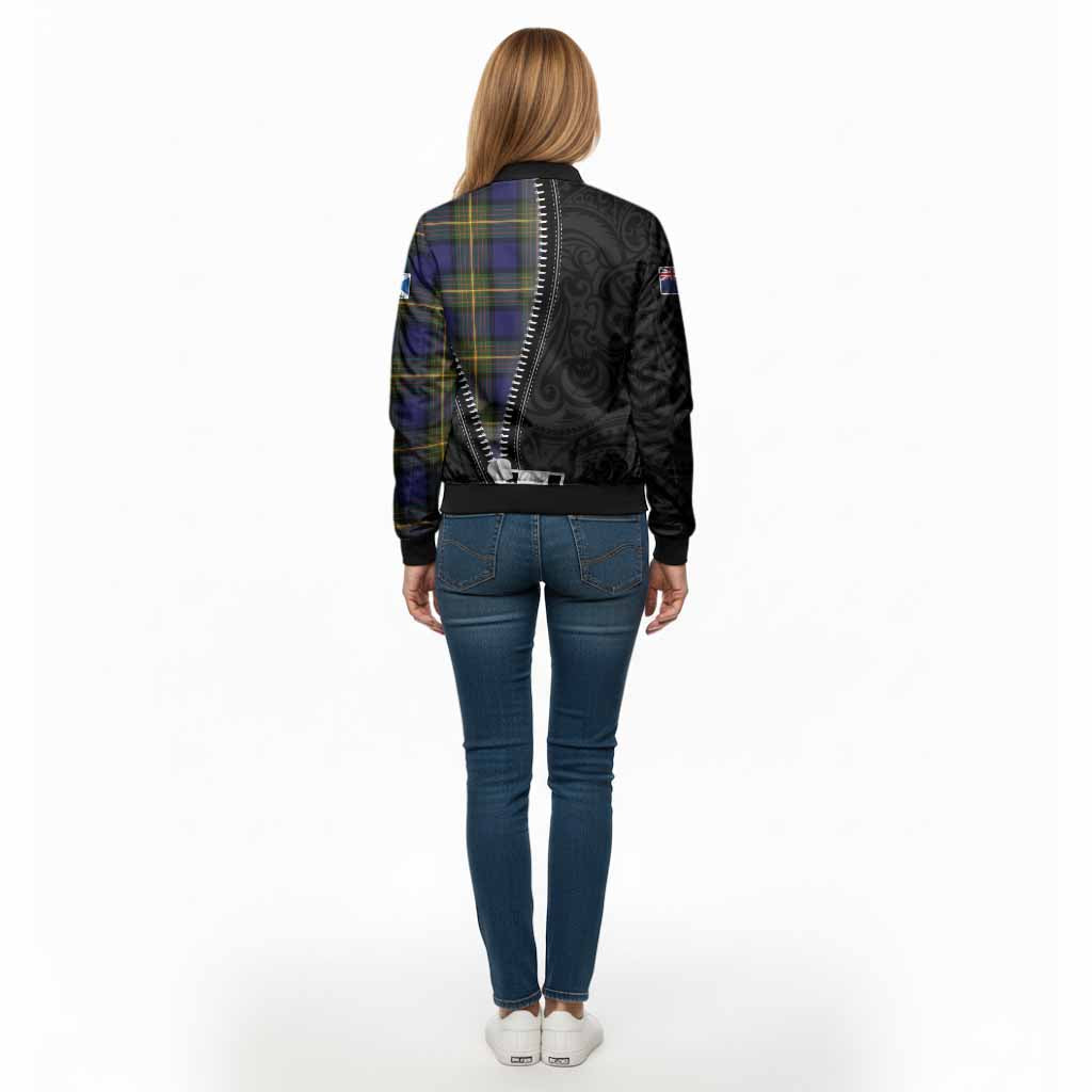Muir Tartan Bomber Jacket New Zealand Pattern Unique Zipper Stylized