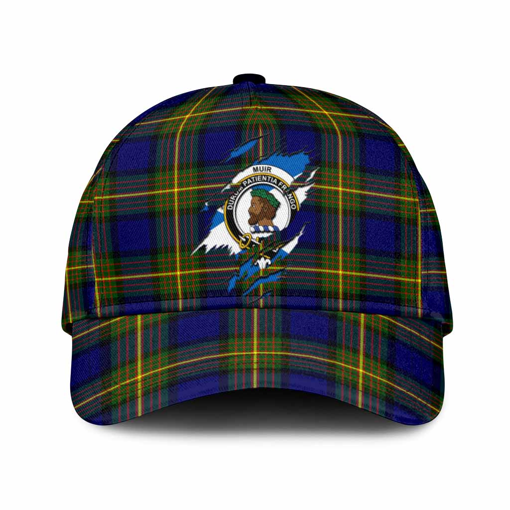 Muir Tartan Classic Cap with Family Crest In Me Style