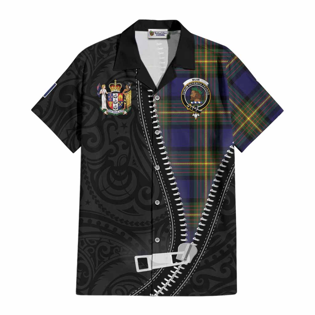Muir Tartan Cotton Hawaiian Shirt New Zealand Pattern Unique Zipper Stylized