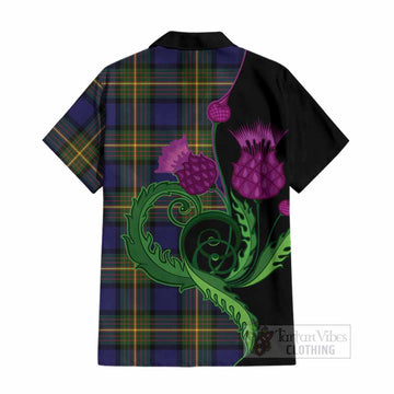 Muir Tartan Cotton Hawaiian Shirt Traditional Scottish Thistle