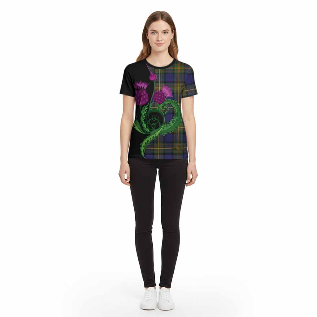 Muir Tartan Cotton T-shirt Traditional Scottish Thistle