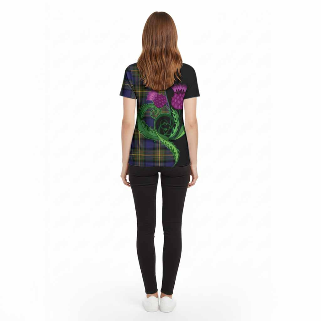 Muir Tartan Cotton T-shirt Traditional Scottish Thistle