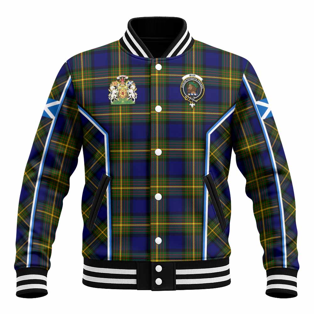Muir Tartan Crest Baseball Jacket Scotland Coat of Arm Flag Style - Tartan Vibes Clothing