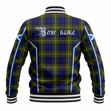 Muir Tartan Crest Baseball Jacket Scotland Coat of Arm Flag Style