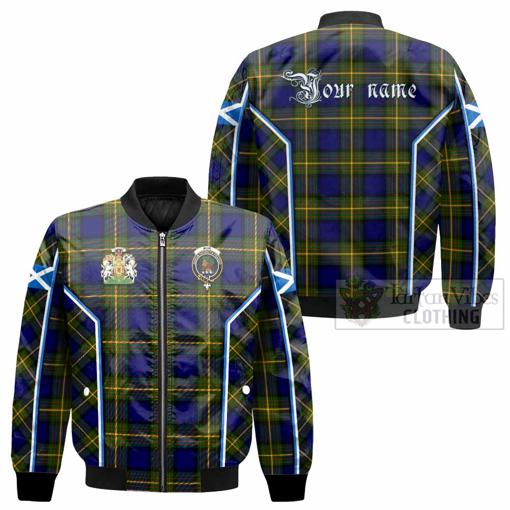 Muir Tartan Crest Bomber Jacket Scotland Coat of Arm Flag Style - Tartan Vibes Clothing