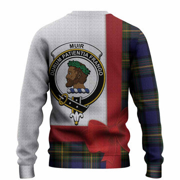 Muir Tartan Crest Christmas Christmas Ugly Sweater Highland Cow Bagpipes Coquette Bow Style
