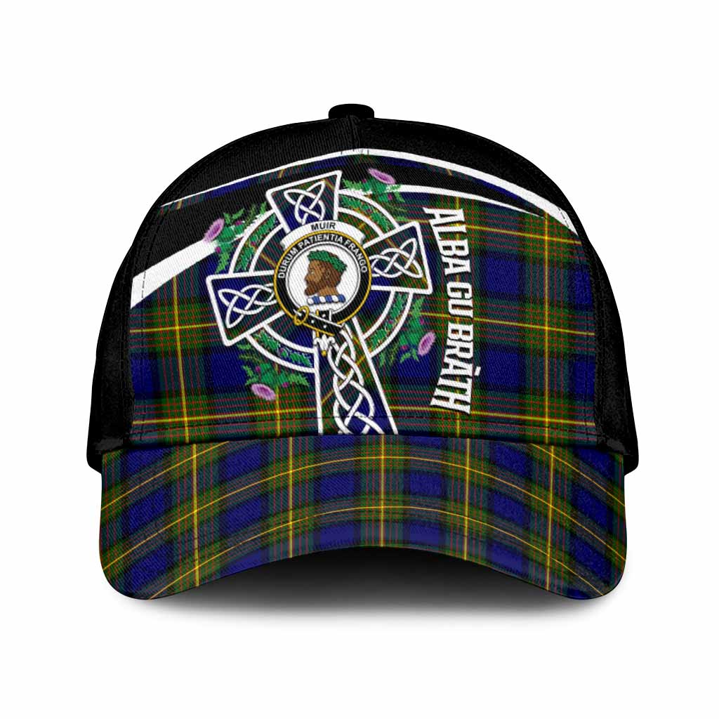 Muir Tartan Crest Classic Cap Scottish Thistle Celtic Cross Alba Gu Brath
