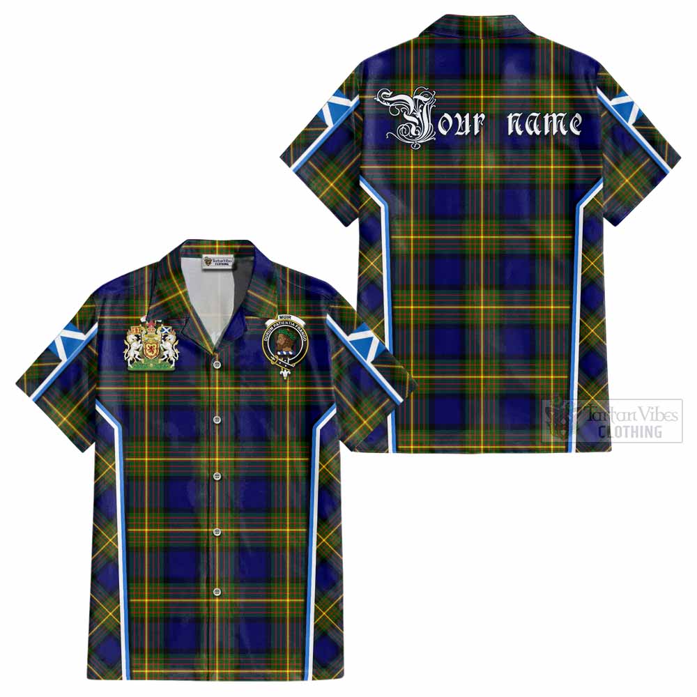 Muir Tartan Crest Cotton Hawaiian Shirt Scotland Coat of Arm Flag Style - Tartan Vibes Clothing