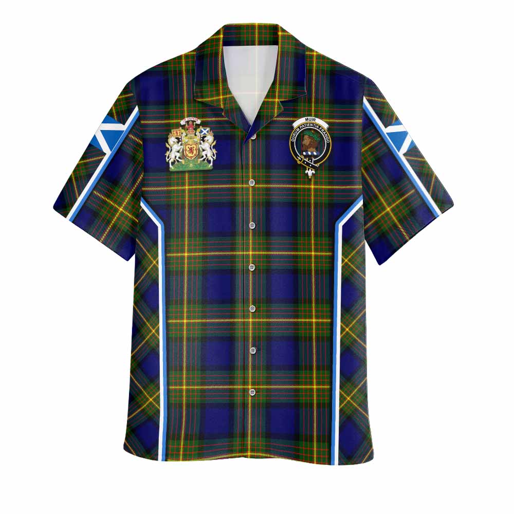 Muir Tartan Crest Hawaiian Shirt Scotland Coat of Arm Flag Style - Tartan Vibes Clothing