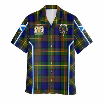 Muir Tartan Crest Hawaiian Shirt Scotland Coat of Arm Flag Style - Tartan Vibes Clothing