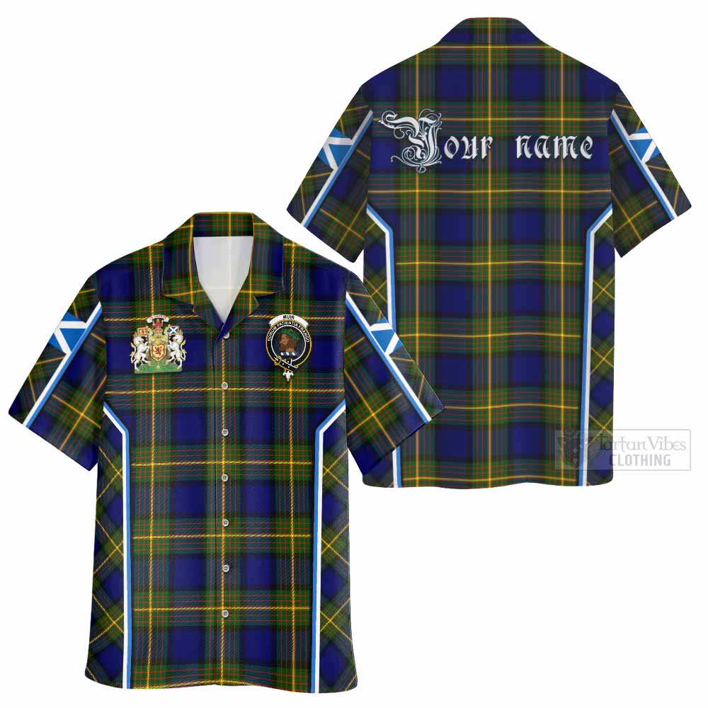 Muir Tartan Crest Hawaiian Shirt Scotland Coat of Arm Flag Style - Tartan Vibes Clothing