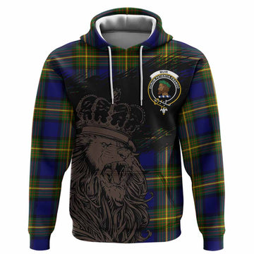 Muir Tartan Crest Hoodie Crowned Lion Heritage Style
