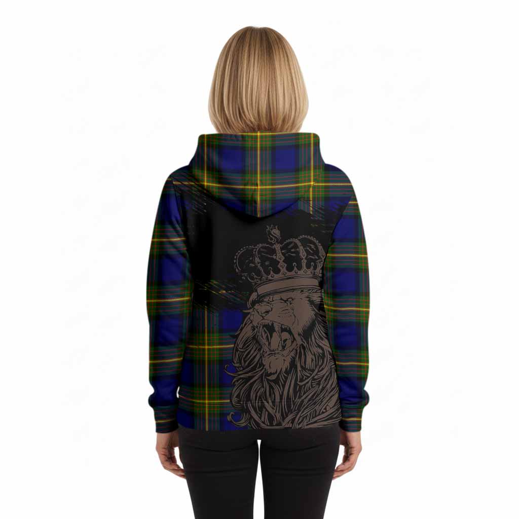 Muir Tartan Crest Hoodie Crowned Lion Heritage Style