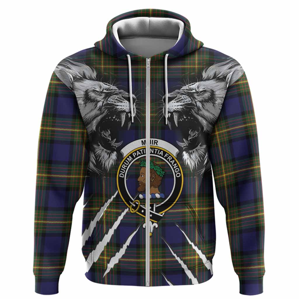 Muir Tartan Crest Hoodie Ferocious Lion Style