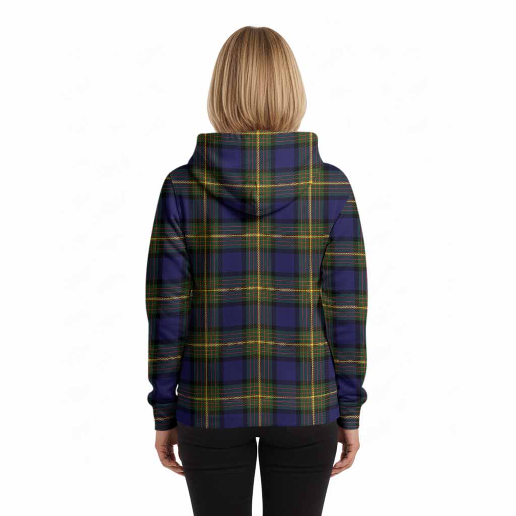 Muir Tartan Crest Hoodie Ferocious Lion Style