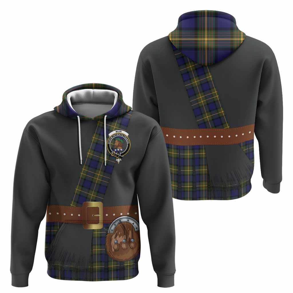 Muir Tartan Crest Hoodie Kilt Costume Style