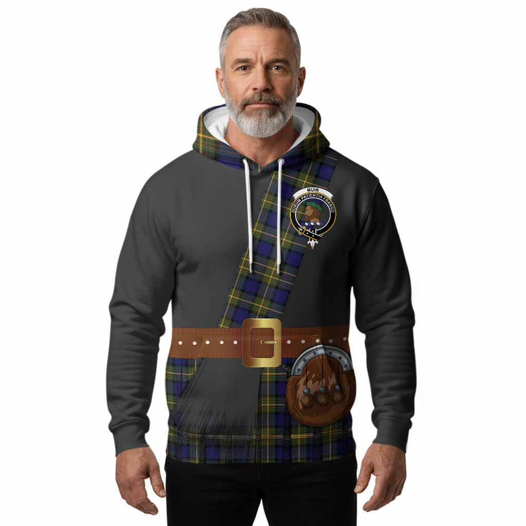Muir Tartan Crest Hoodie Kilt Costume Style
