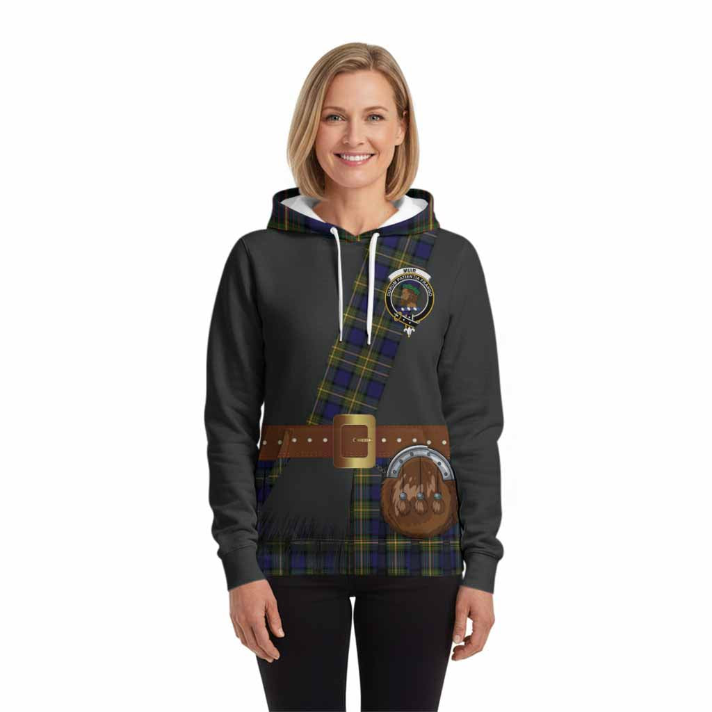 Muir Tartan Crest Hoodie Kilt Costume Style