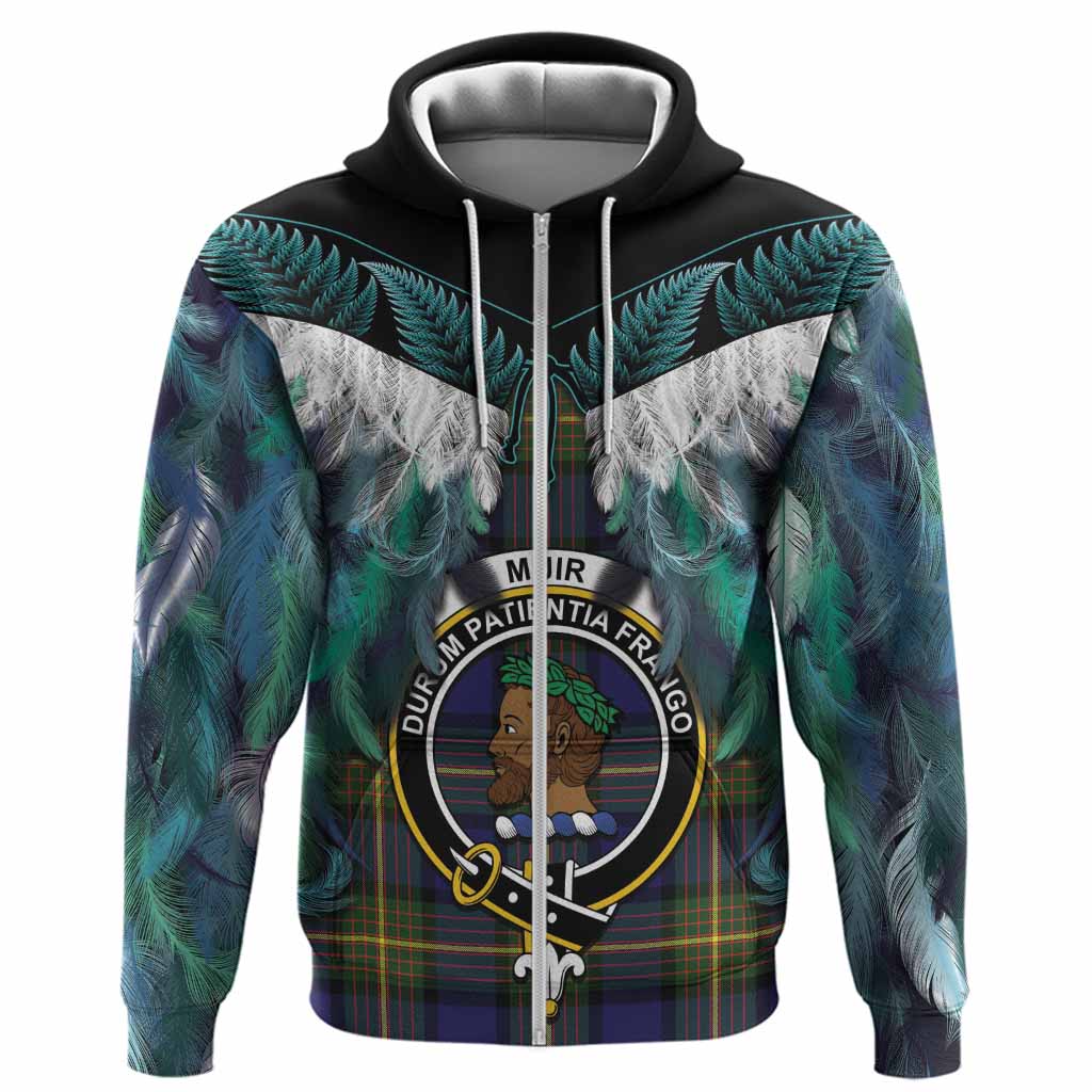 Muir Tartan Crest Hoodie New Zealand Maori Korowai Cloak