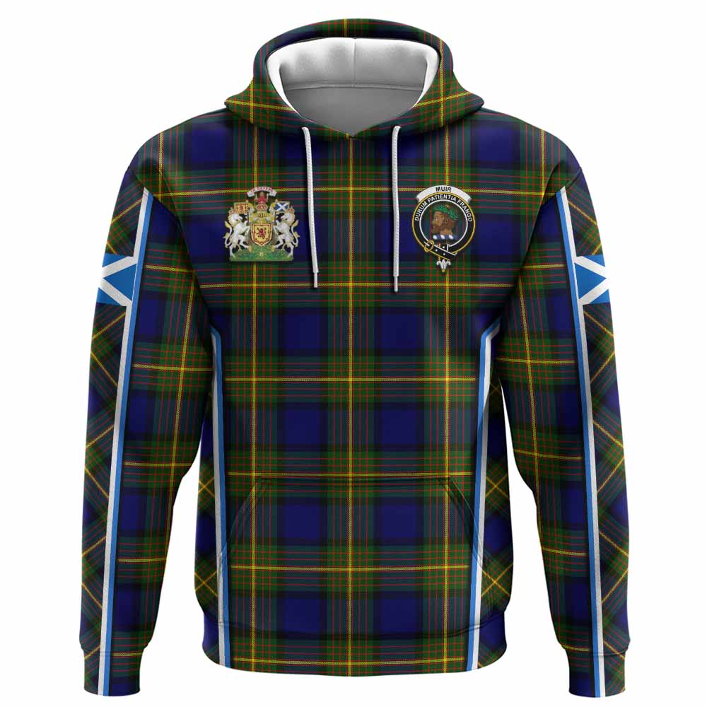 Muir Tartan Crest Hoodie Scotland Coat of Arm Flag Style - Tartan Vibes Clothing