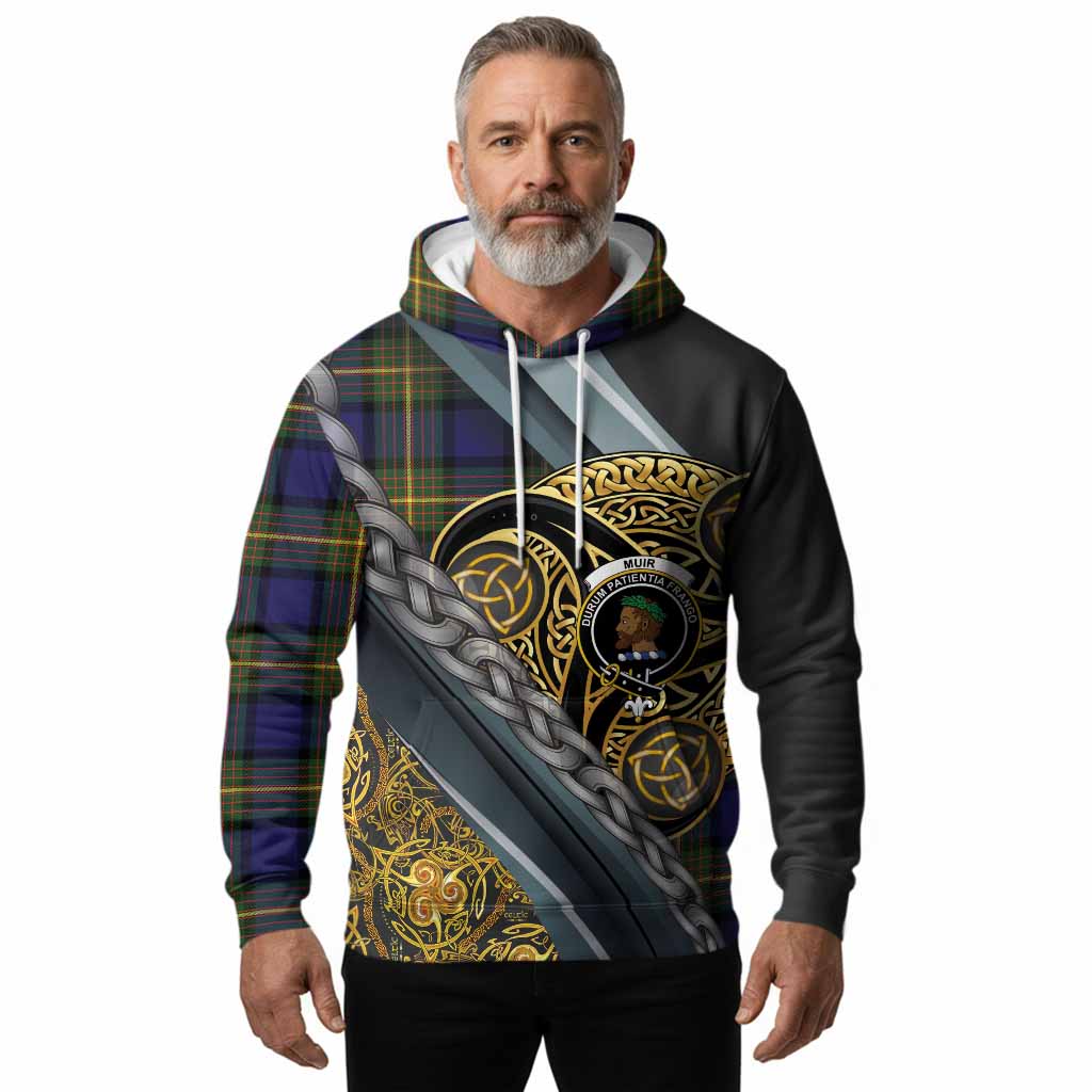 Muir Tartan Crest Hoodie Scottish Triskele Celtic