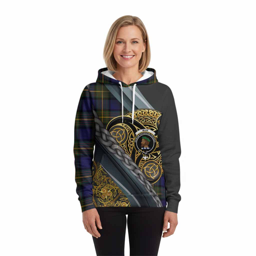 Muir Tartan Crest Hoodie Scottish Triskele Celtic