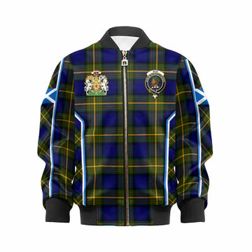 Muir Tartan Crest Kid Bomber Jacket Scotland Coat of Arm Flag Style - Tartan Vibes Clothing