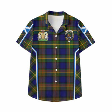 Muir Tartan Crest Kid Hawaiian Shirt Scotland Coat of Arm Flag Style - Tartan Vibes Clothing