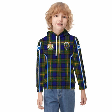 Muir Tartan Crest Kid Hoodie Scotland Coat of Arm Flag Style - Tartan Vibes Clothing