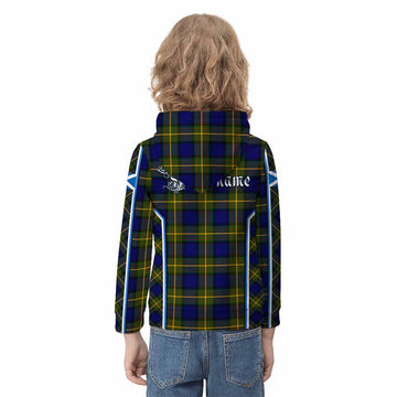 Muir Tartan Crest Kid Hoodie Scotland Coat of Arm Flag Style - Tartan Vibes Clothing
