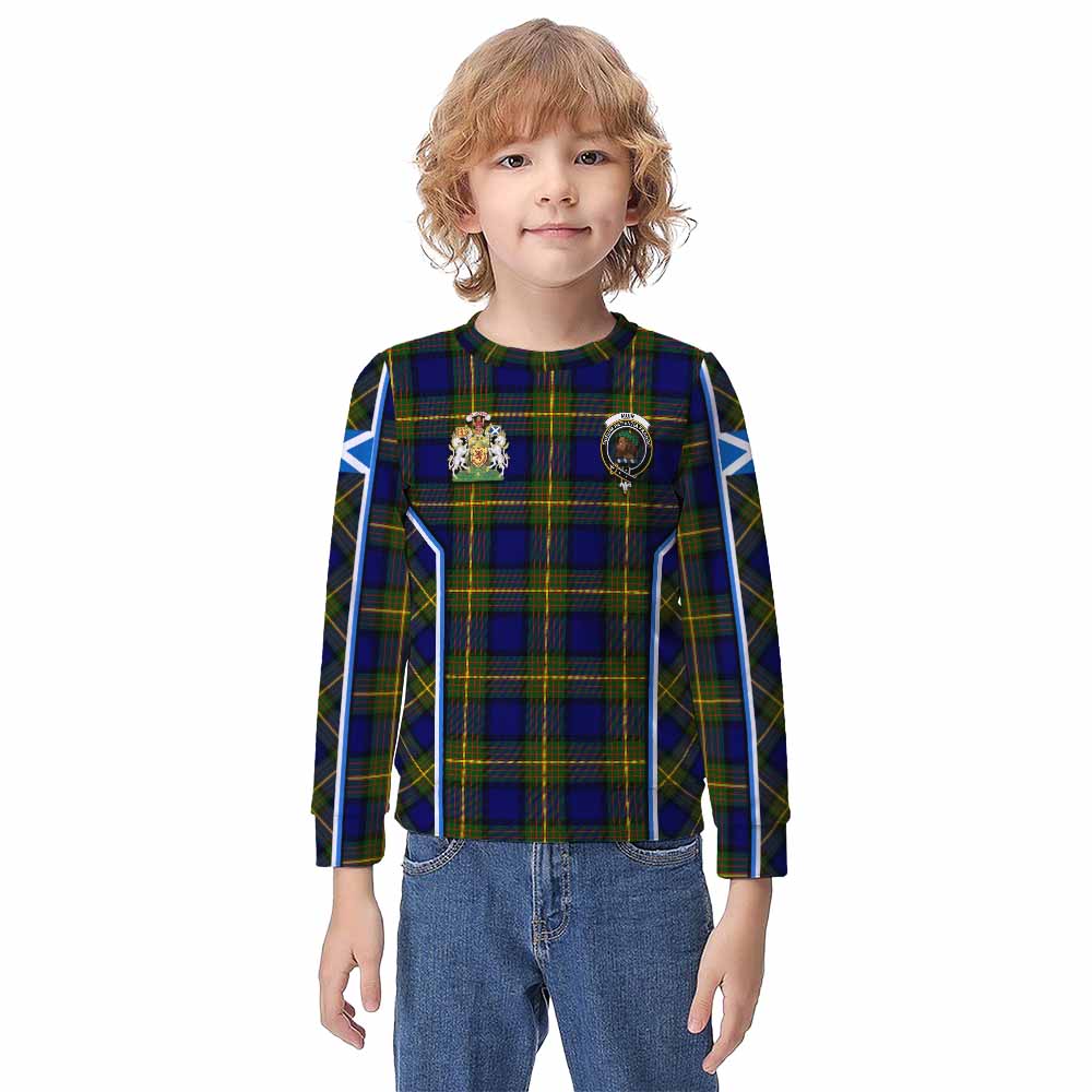 Muir Tartan Crest Kid Knitted Sweatshirt Scotland Coat of Arm Flag Style - Tartan Vibes Clothing
