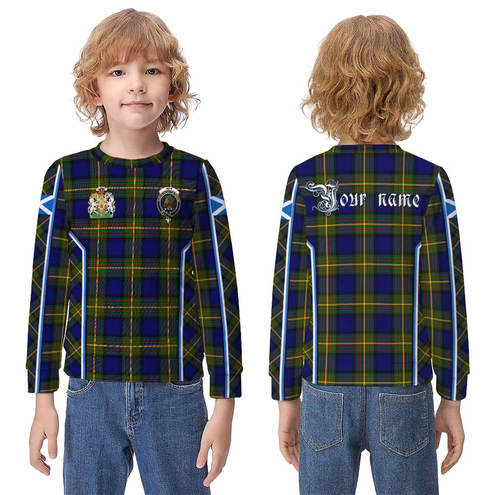 Muir Tartan Crest Kid Knitted Sweatshirt Scotland Coat of Arm Flag Style - Tartan Vibes Clothing