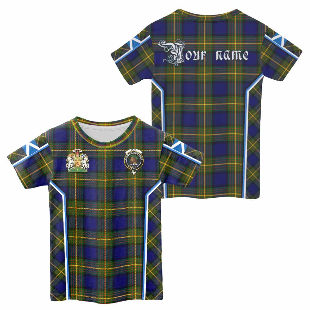 Muir Tartan Crest Kid T-shirt Scotland Coat of Arm Flag Style - Tartan Vibes Clothing