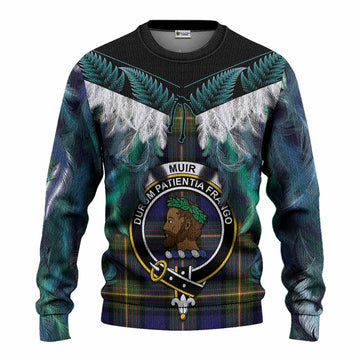 Muir Tartan Crest Knitted Sweater New Zealand Maori Korowai Cloak