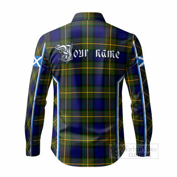 Muir Tartan Crest Long Sleeve Button Shirts Scotland Coat of Arm Flag Style