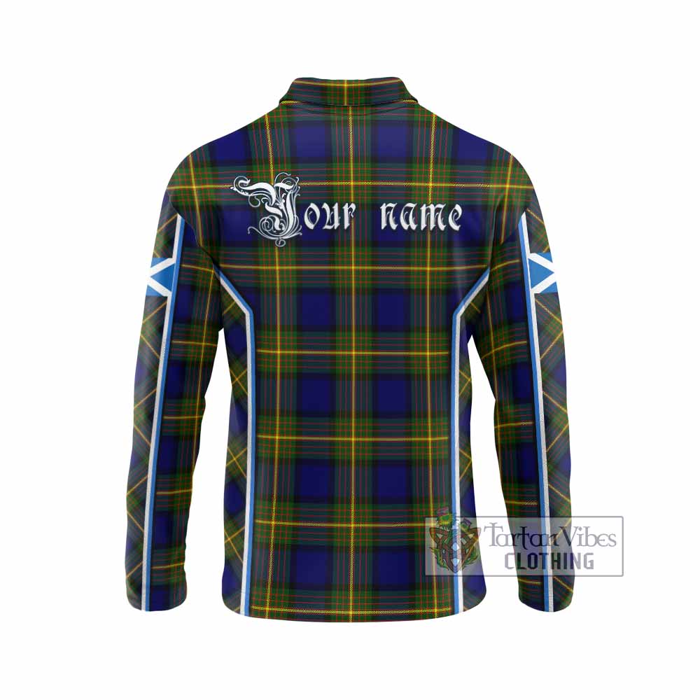 Muir Tartan Crest Long Sleeve Polo Shirt Scotland Coat of Arm Flag Style - Tartan Vibes Clothing