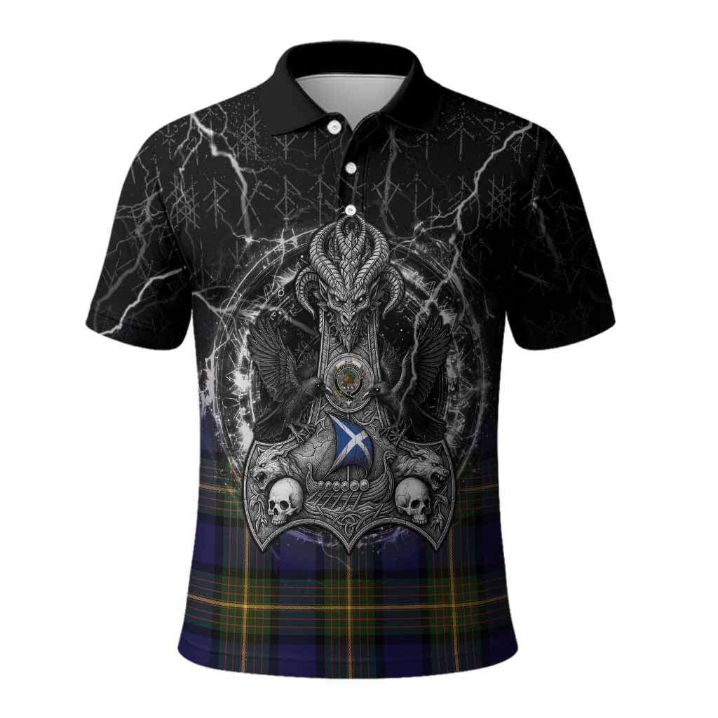 Muir Tartan Crest Polo Shirt Celtic Odin's Raven Legacy