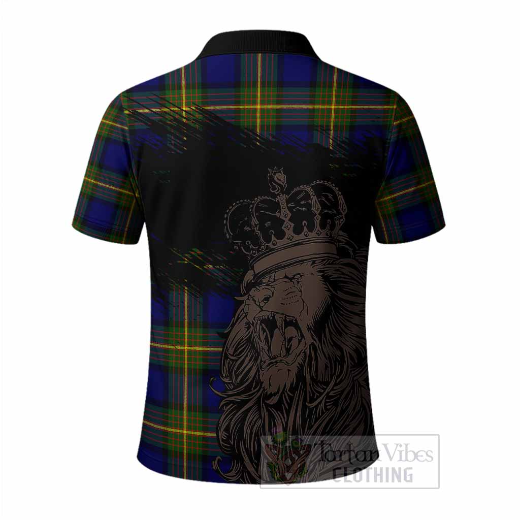 Muir Tartan Crest Polo Shirt Crowned Lion Heritage Style