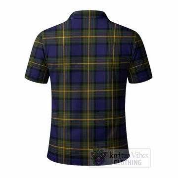Muir Tartan Crest Polo Shirt Ferocious Lion Style