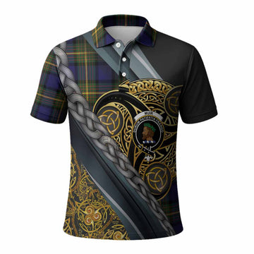 Muir Tartan Crest Polo Shirt Scottish Triskele Celtic