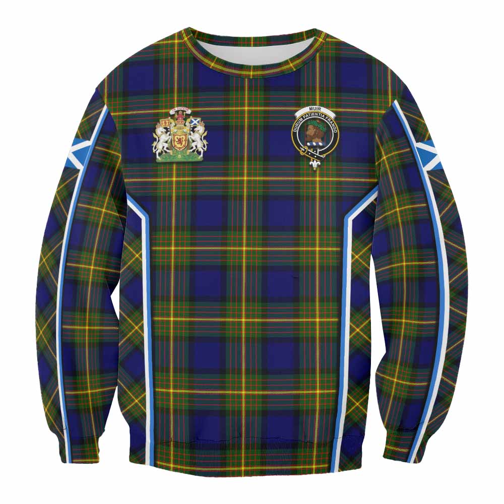 Muir Tartan Crest Sweatshirt Scotland Coat of Arm Flag Style - Tartan Vibes Clothing