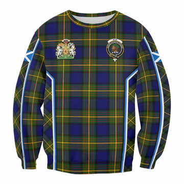 Muir Tartan Crest Sweatshirt Scotland Coat of Arm Flag Style