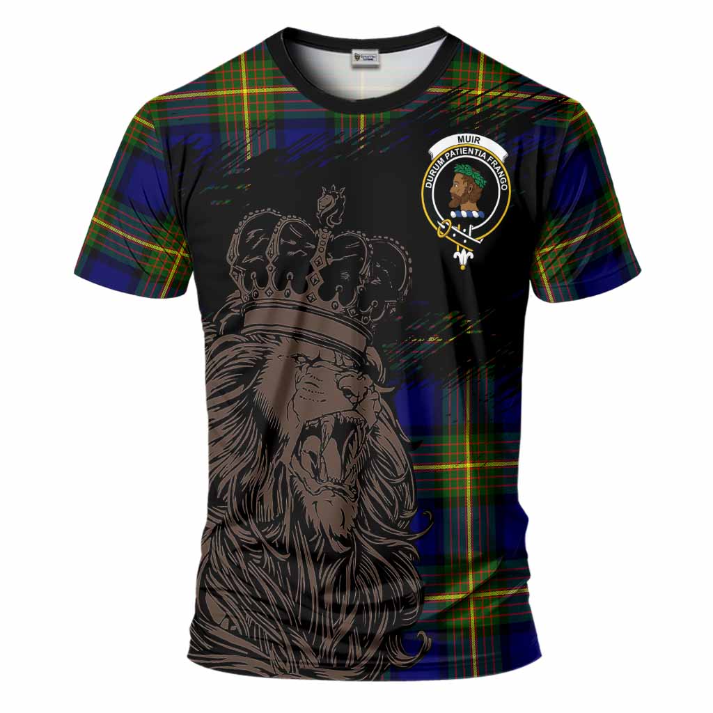 Muir Tartan Crest T-Shirt Crowned Lion Heritage Style