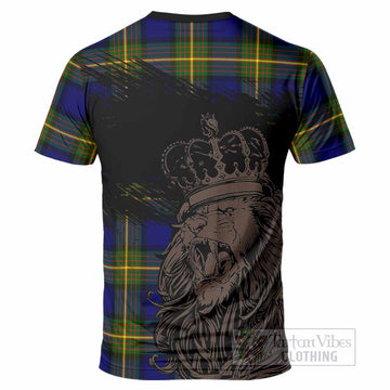Muir Tartan Crest T-Shirt Crowned Lion Heritage Style