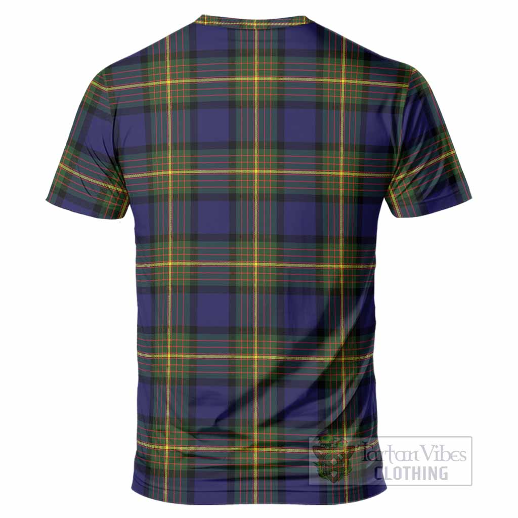 Muir Tartan Crest T-Shirt Ferocious Lion Style
