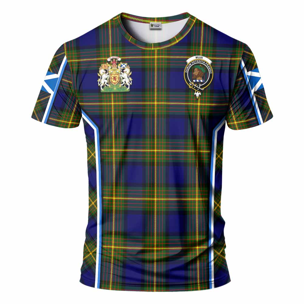Muir Tartan Crest T-shirt Scotland Coat of Arm Flag Style - Tartan Vibes Clothing