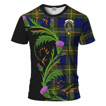 Muir Tartan Crest T-Shirt Scottish Thistle Pride Heritage Art