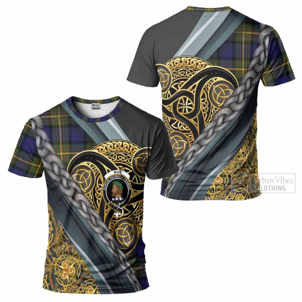Muir Tartan Crest T-Shirt Scottish Triskele Celtic